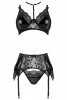 Beauty Night Noir Fantasy set BN6748 bielizna nocna komplet biustonosz + stringi + pas do pończoch